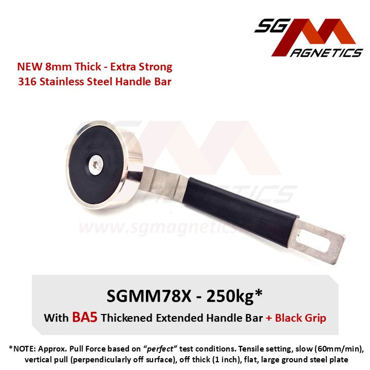 SGMM78X - Diving Magnet - Commercial Dive Magnet & Thickened Handle Bar & Grip