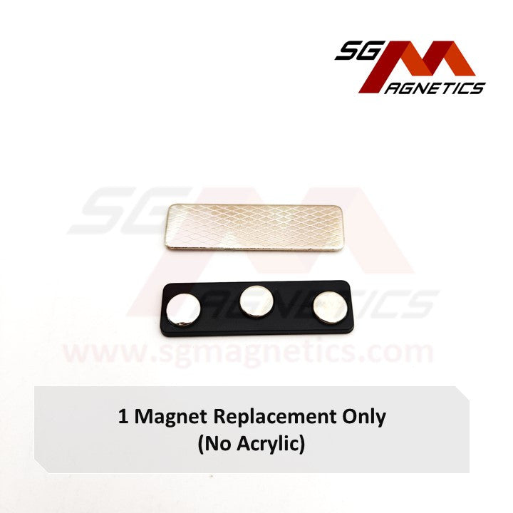Magnetic Badge (3 Magnets) - Magnet Tag Backing Only - 1pc