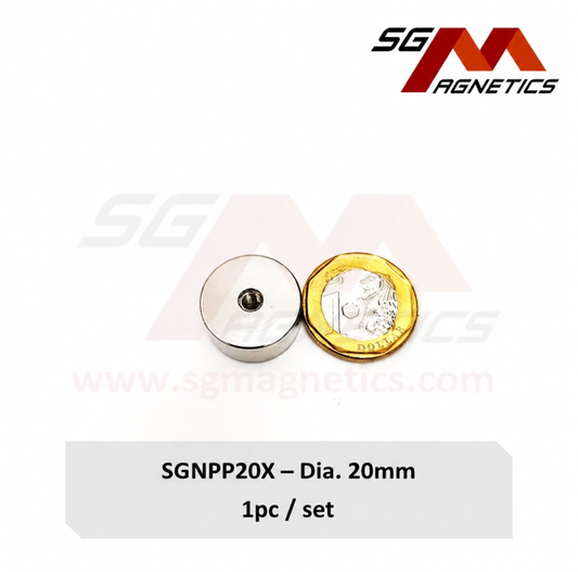 Improved 20mm Neodymium Deep Pot Magnet - SGNPP20X - 1pc