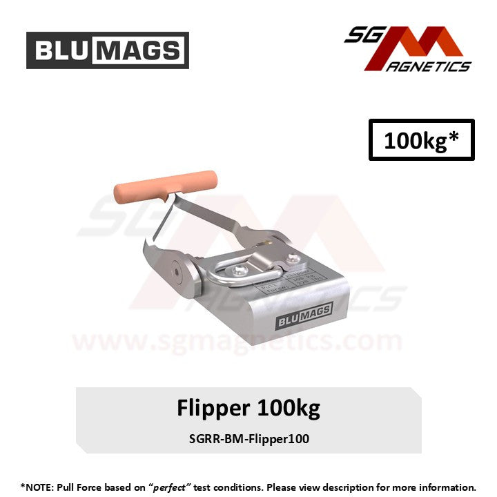 100kg Marine Magnets - Blumags Flipper 100  - Offshore Diving Magnet
