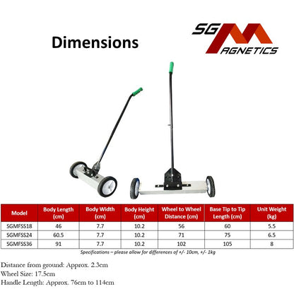 18" Magnetic Floor Sweeper with Release