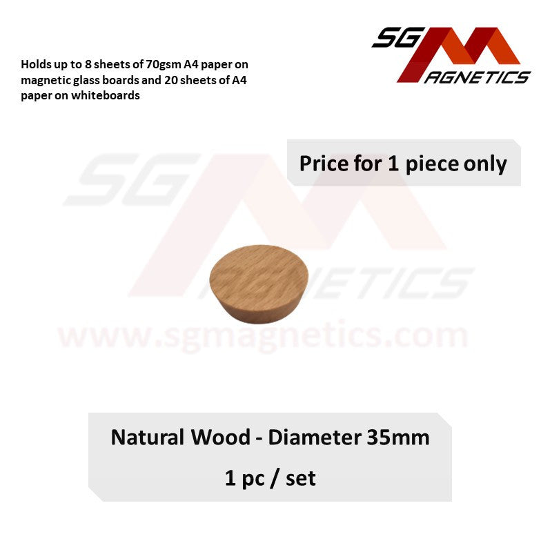 Strong Glass Board Magnets - Natural Wood Magnet Pin for Glassboards White board