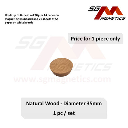 Strong Glass Board Magnets - Natural Wood Magnet Pin for Glassboards White board