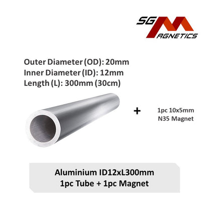 Aluminium Tube - Aluminum/Copper Lenz Law Diamagnetic Demonstration