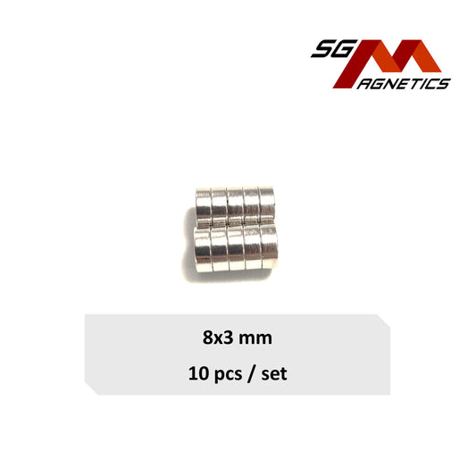 8x3mm N35 - Neodymium Disc Magnets - 10pcs