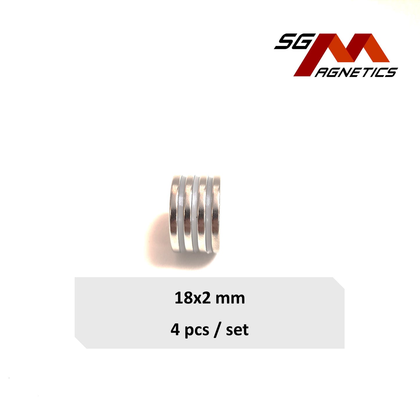 18x2mm N35 - Neodymium Disc Magnets - 4pcs