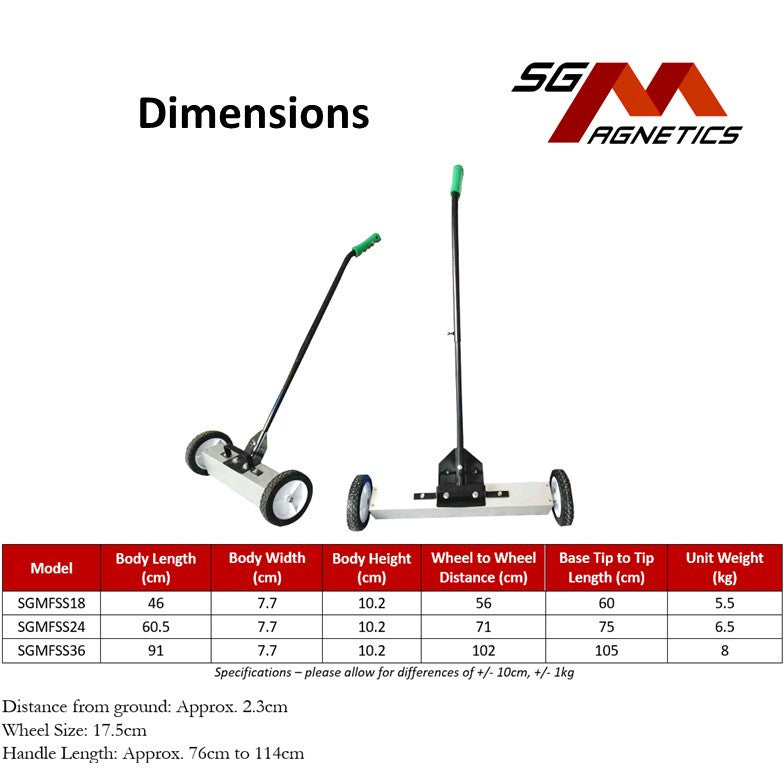 24" Magnetic Floor Sweeper with Release