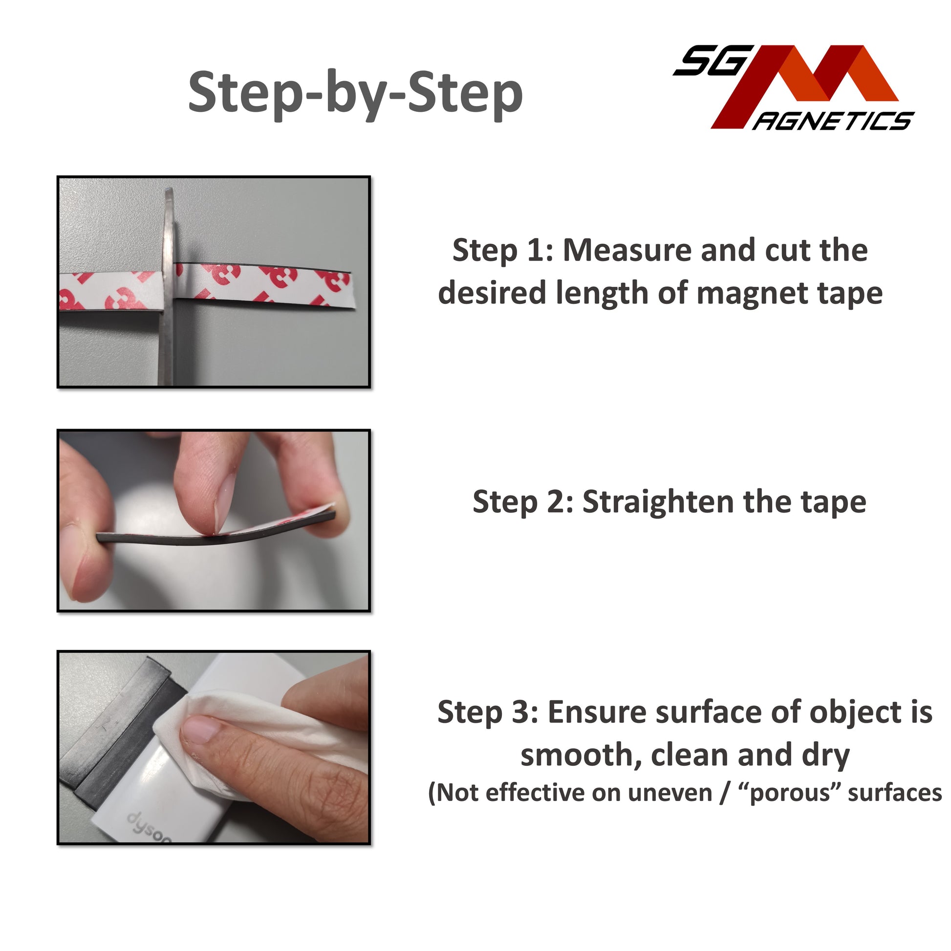 40mm Magnet Tape T2mm Ver. S2 with 3M Adhesive Flexible Magnetic Roll Strip