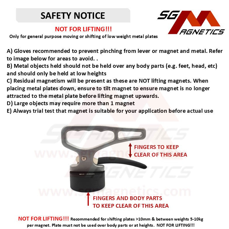Handheld Magnetic Plate Holder (Small plate - NOT for lifting) Lifter