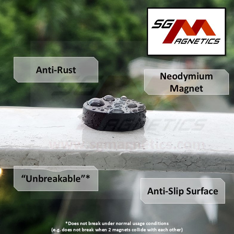 1/2" x 1/4" N35 Black Rubber Coated Waterproof Magnets 12.7x6.35mm - 4pcs