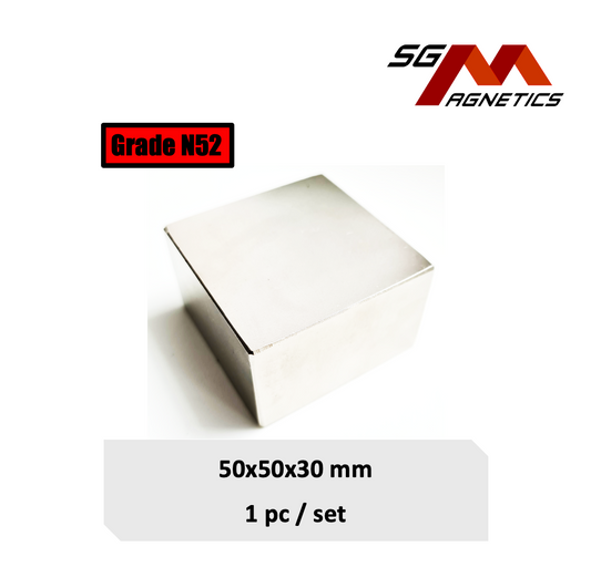 50x50x30mm N52 - Neodymium Block Magnets - 1piece