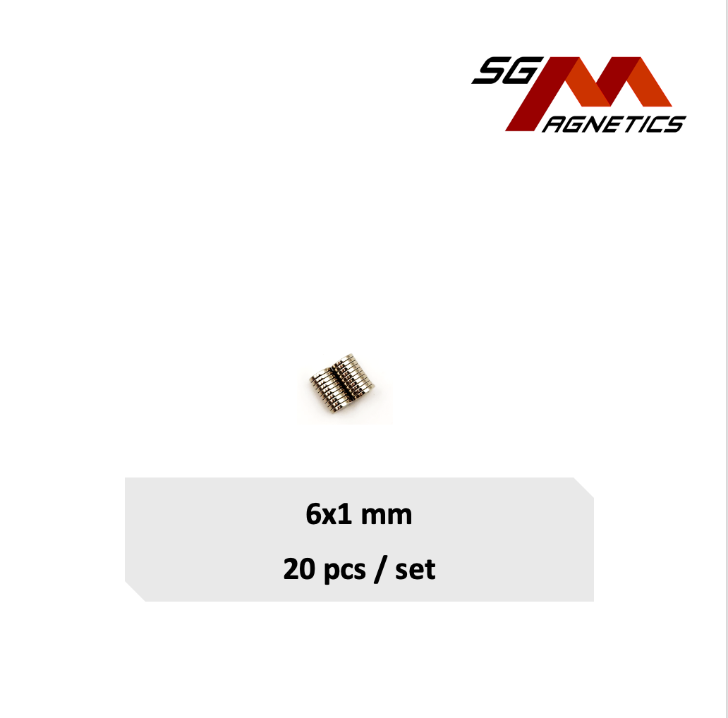 6x1mm N35 - Neodymium Disc Magnets - 20pcs