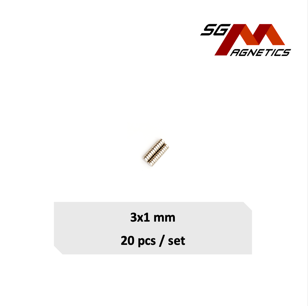 3x1mm N35 - Neodymium Disc Magnets - 20pcs
