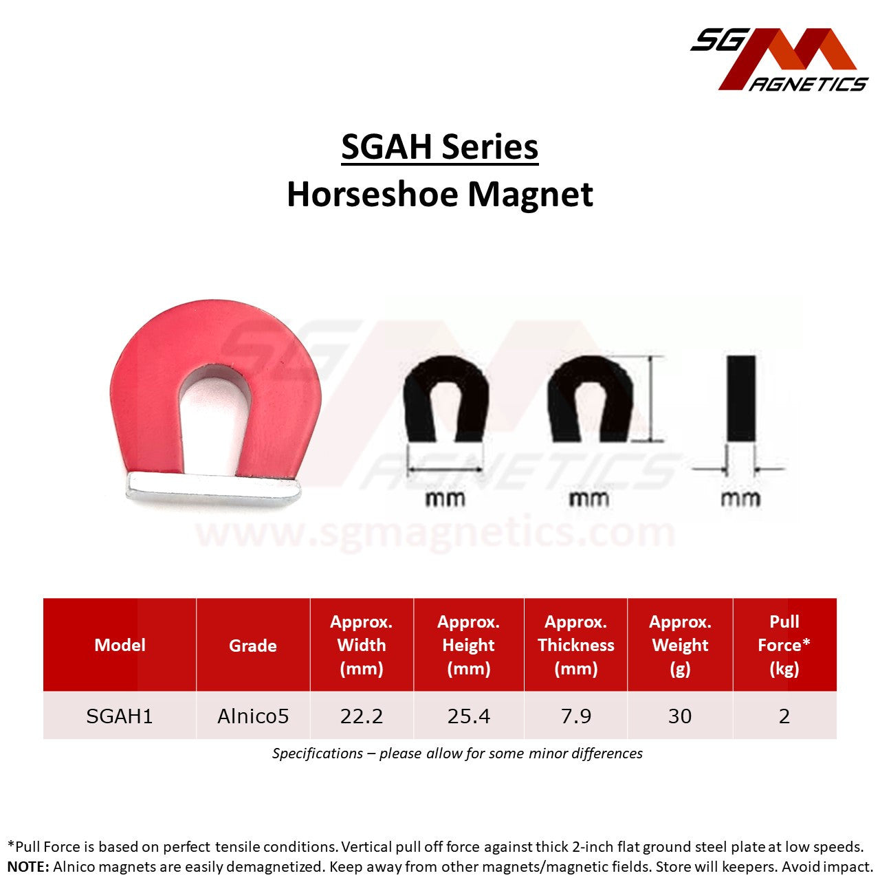 28.5mm - AlNiCo Pocket Alnico Horseshoe - Similar to Eclipse E802