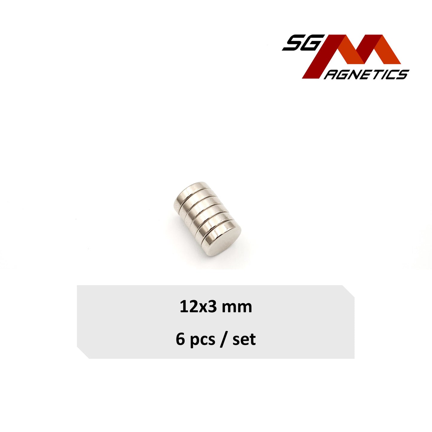 12x3mm N35 - Neodymium Disc Magnets - 6pcs