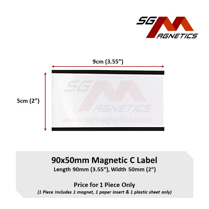 90x50mm C-Profile Magnetic Labels Warehouse Racking Label - 1pc