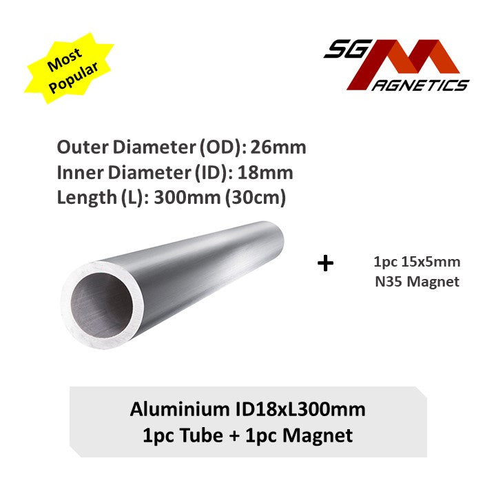 Aluminium Tube - Aluminum/Copper Lenz Law Diamagnetic Demonstration