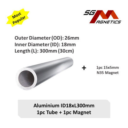 Aluminium Tube - Aluminum/Copper Lenz Law Diamagnetic Demonstration