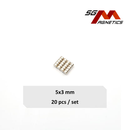 5x3mm N35 - Neodymium Disc Magnets - 20pcs