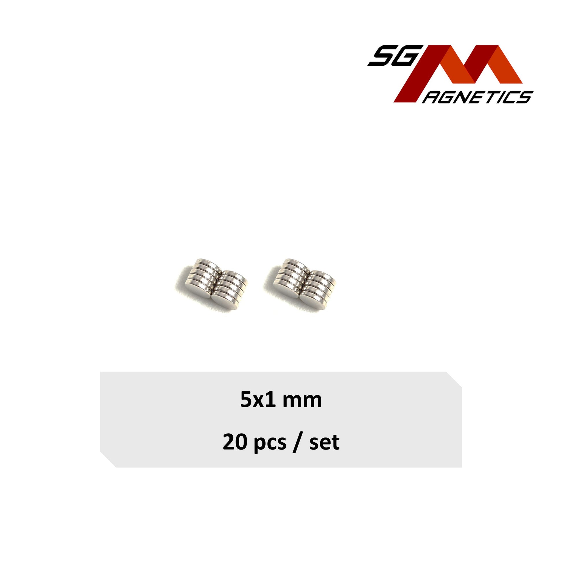 5x1mm N35 - Neodymium Disc Magnets - 20pcs