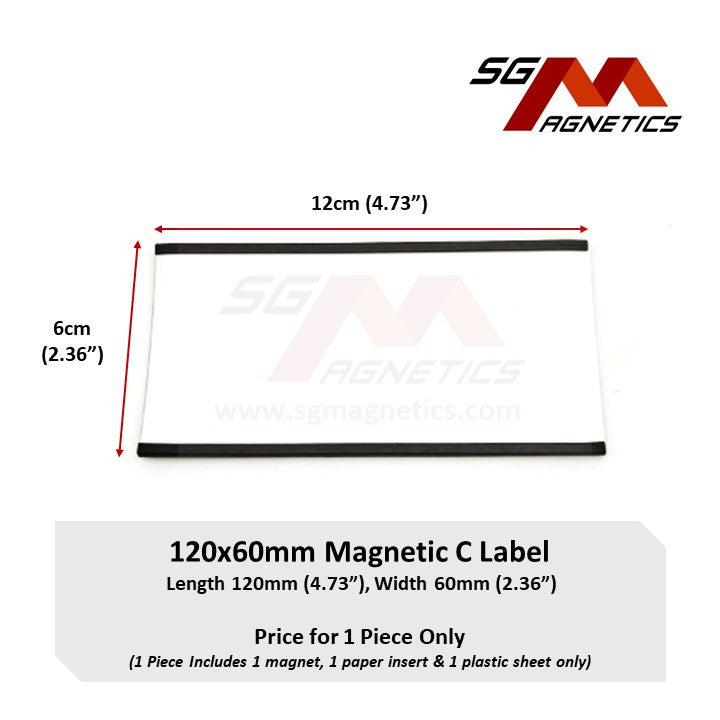 120x60mm C-Profile Magnetic Labels Warehouse Racking Label - 1pc