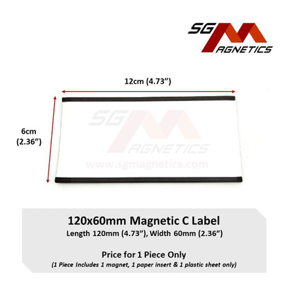 120x60mm C-Profile Magnetic Labels Warehouse Racking Label - 1pc