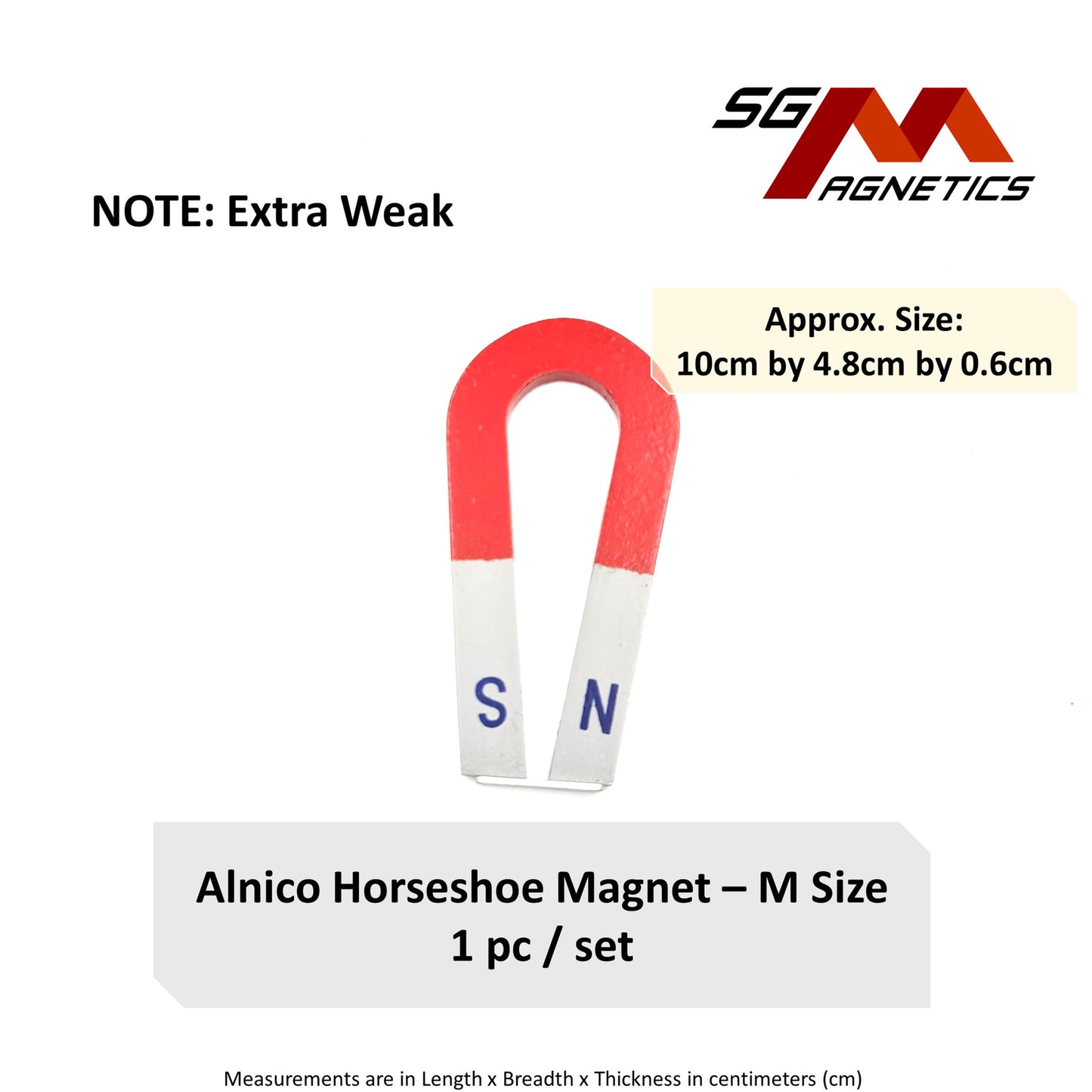 AlNiCo3 Horseshoe Magnet - M Size - 100x48x6mm - 1pc