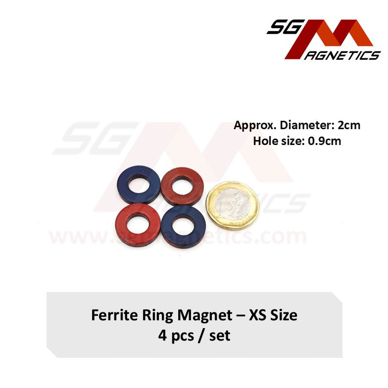 D20mm XS Ring - Educational Magnets - Ferrite Ring Magnet - 4pcs