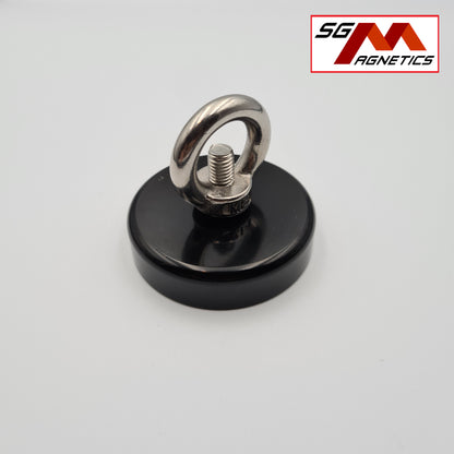 60mm Black Epoxy Coated Countersunk Fishing Pot SGNFA60 - Neodymium Magnet - 1pc