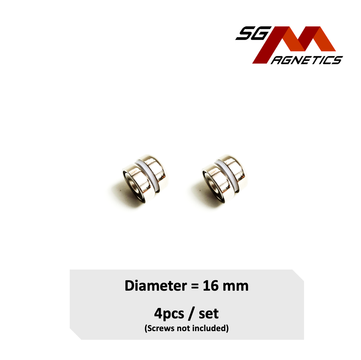16mm Countersunk Pot SGNPA16 - Neodymium Magnet - 4pcs