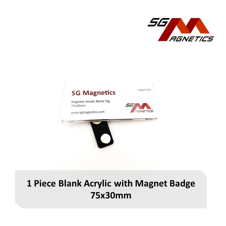75x30mm - Acrylic Magnetic Badge - Blank Paper Insert Magnet Tag - 1pc