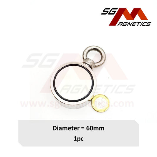 D60 Neodymium Pot Magnet SGNFE60 - Side Eyebolt - 1pc