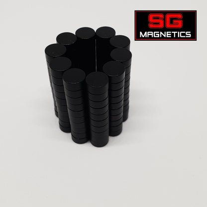 6x2.65mm N42SH - Black Epoxy Coated SH Disc Neodymium Magnets - 10pcs