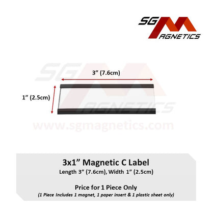3"x1" C-Profile Magnetic Labels Warehouse Racking Label - 1pc