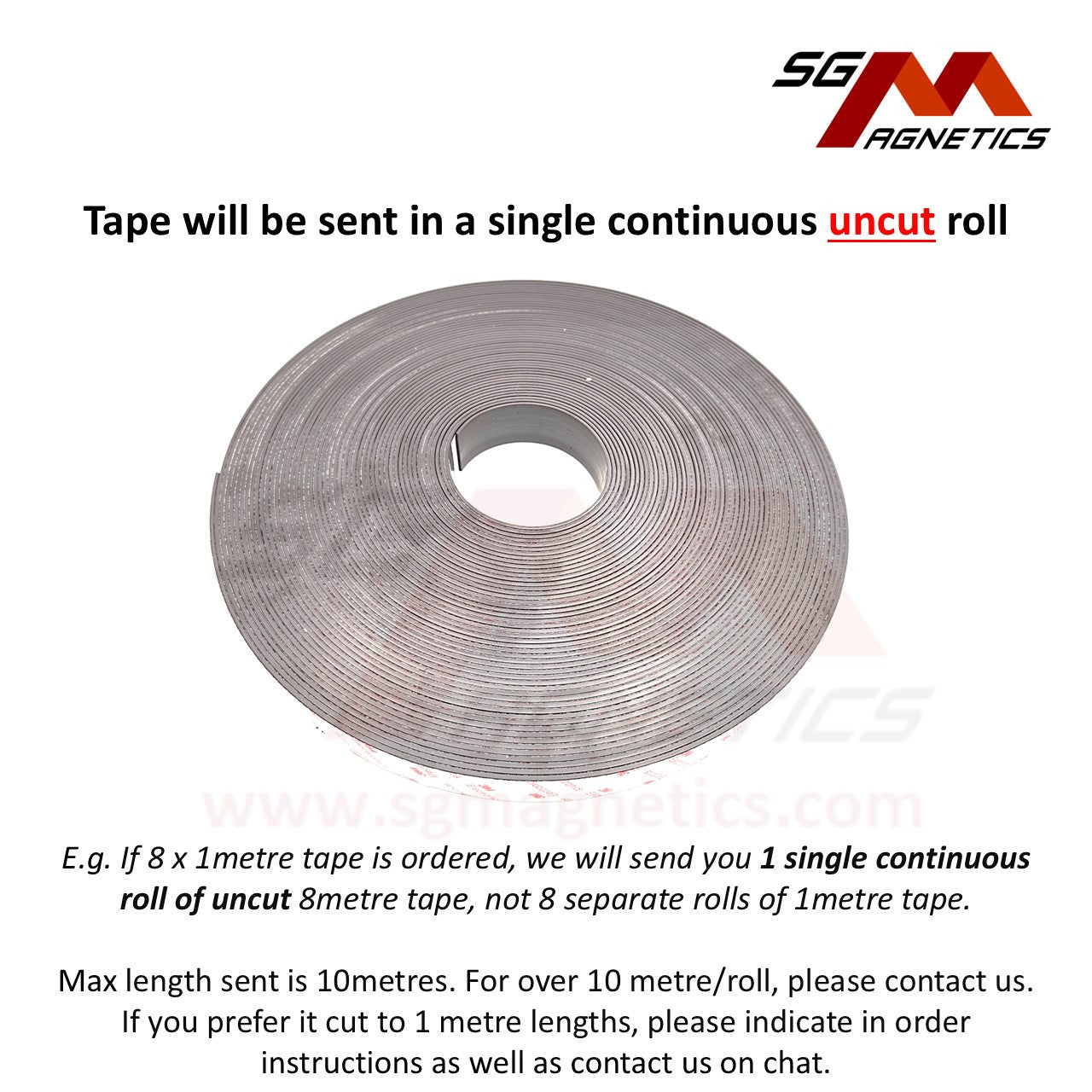 10mm Magnetic Tape - 2mm Thk Ver. S2 - Flexible Magnet Roll with 3M Adhesive