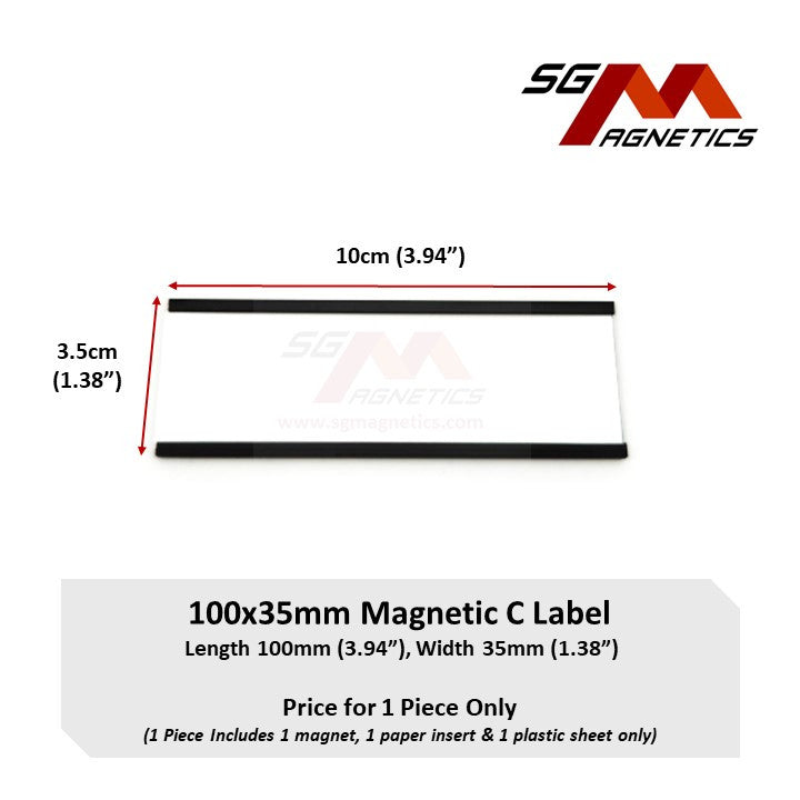 100x35mm C-Profile Magnetic Labels Warehouse Racking Label - 1pc