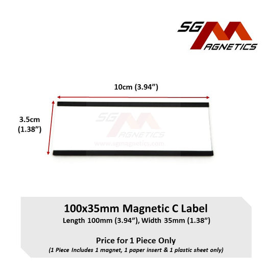 100x35mm C-Profile Magnetic Labels Warehouse Racking Label - 1pc