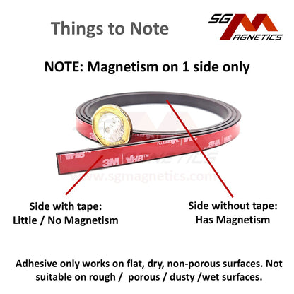 20mm Magnetic Tape - 2mm Thk Ver. S4 - Flexible Magnet Roll with 3M Adhesive