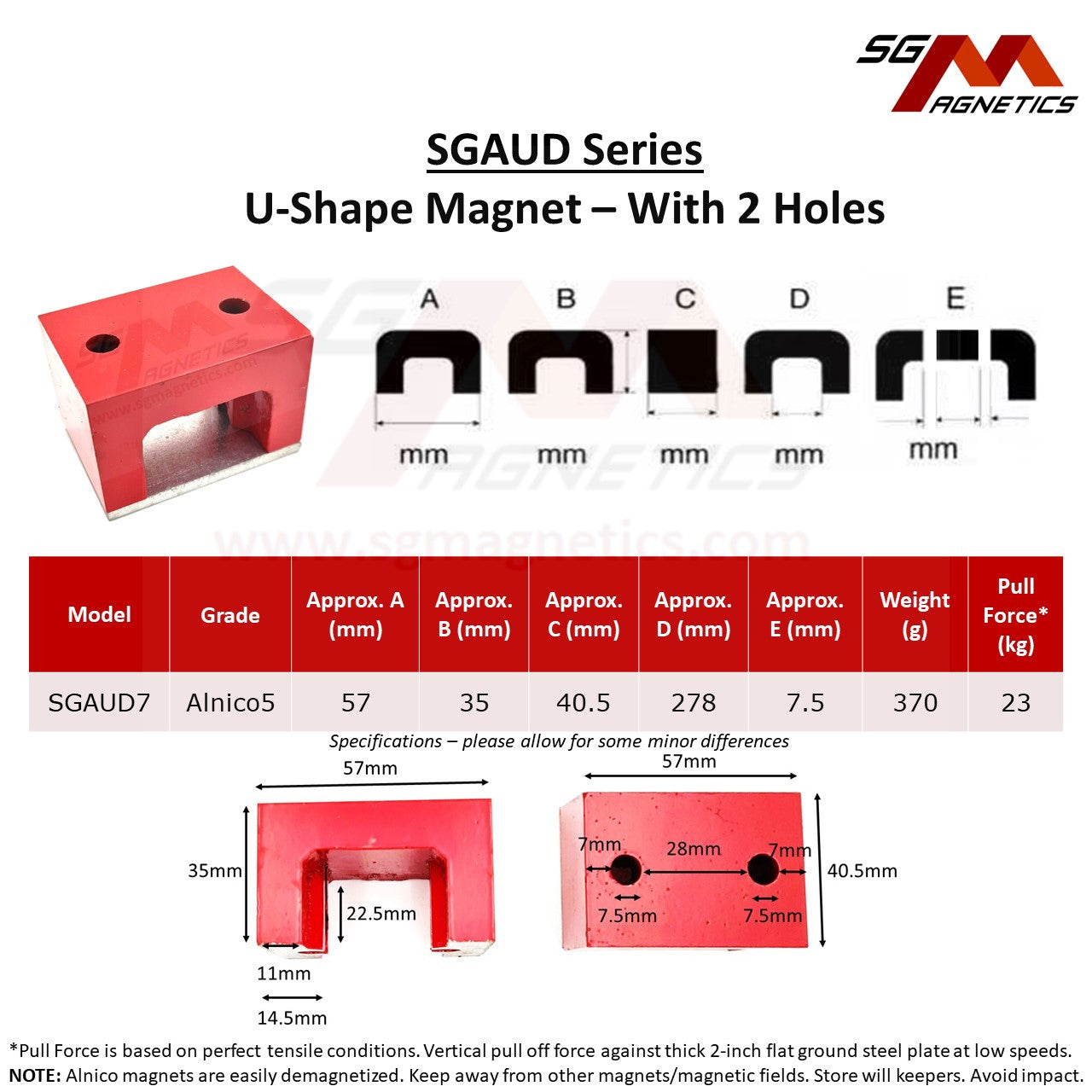 57mm - AlNiCo Horseshoe Powers Ushape - Similar to Eclipse E814