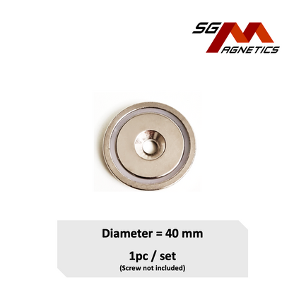 40mm Countersunk Pot SGNPA40 - Neodymium Magnet - 1pc