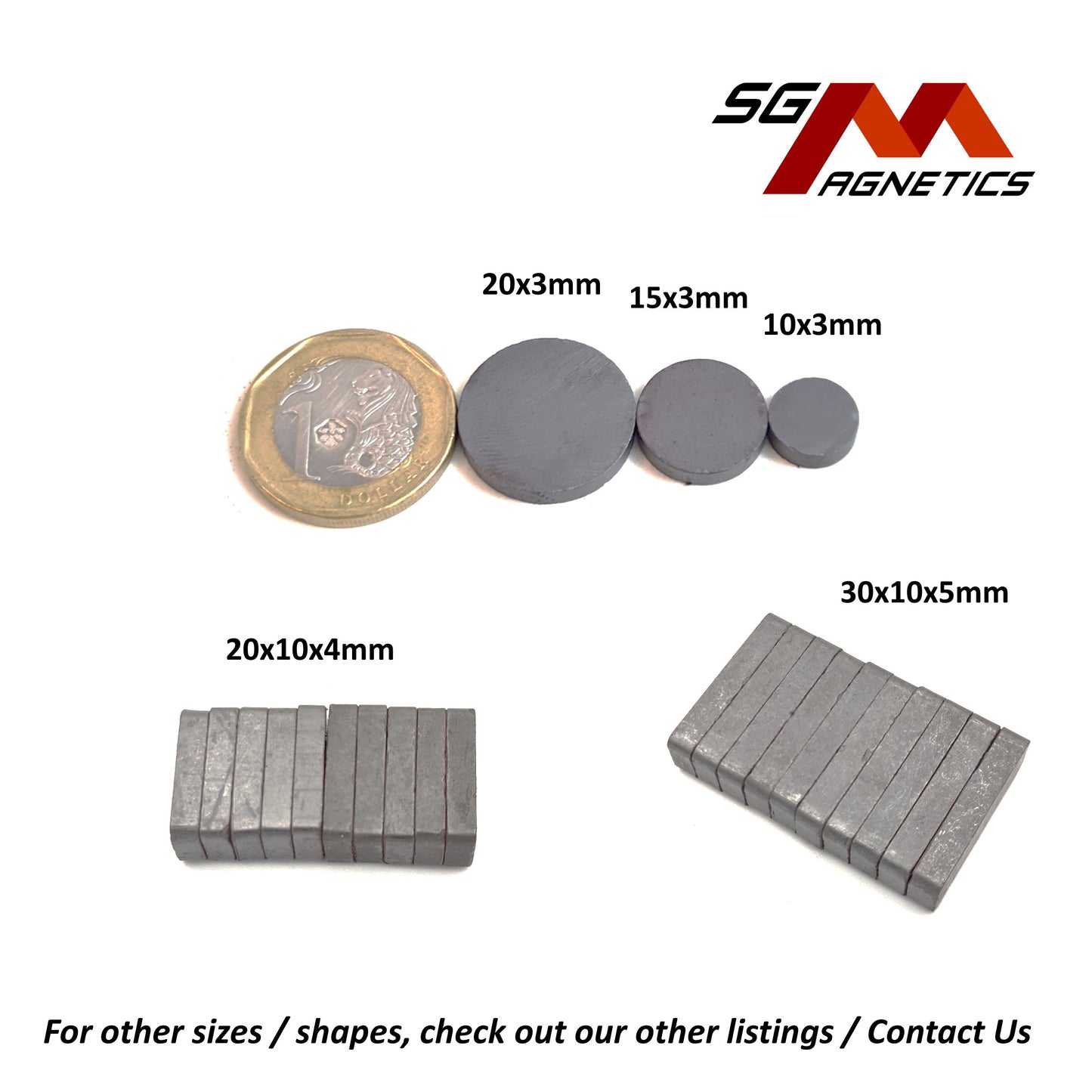 30*10*5mm - Ferrite Ceramic Block Magnets - 10pcs