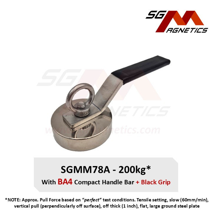 SGMM78A - Diving Magnet - Commercial Dive Magnet with Compact Handle Bar & Grip