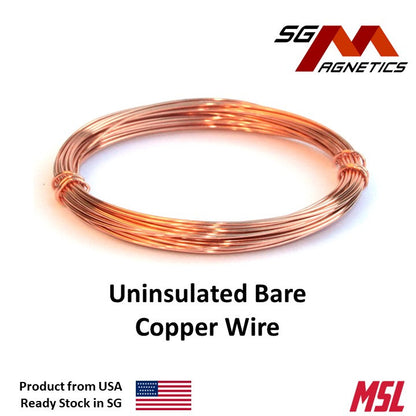 Bare Copper Wire - Uninsulated Single Strand - 14 16 20 AWG - 0.8 1.2 1.6mm