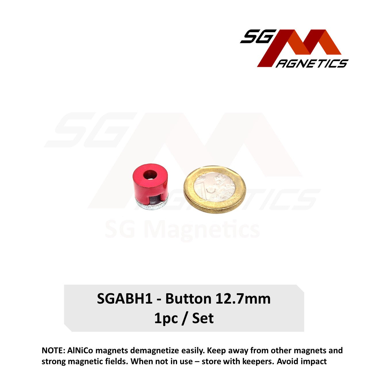 12.7mm - AlNiCo Button - High Temperature - Similar to Eclipse E821