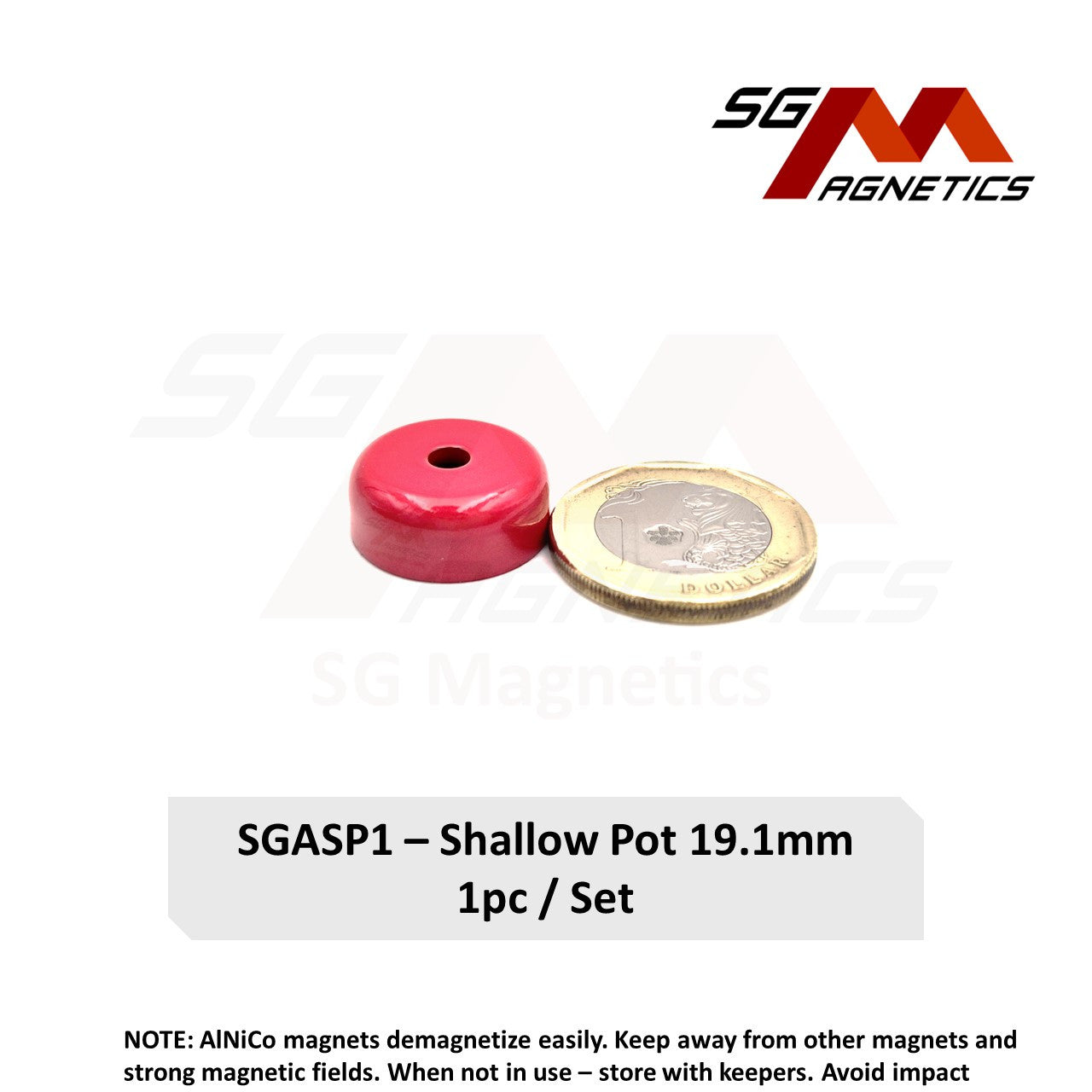 19.1mm - AlNiCo Shallow Pot - High Temperature - Similar to Eclipse 826