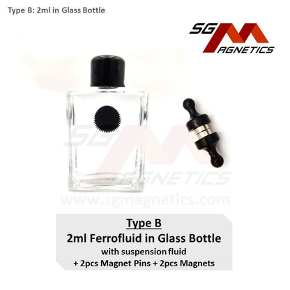 Black Ferrofluid (B) Display Bottle - Ferro Fluid Magnetic Liquid "Venom Fluid"