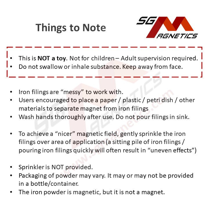 Iron Powder - Magnetic Field - Coarse Bits / Fine Iron Powder Filings