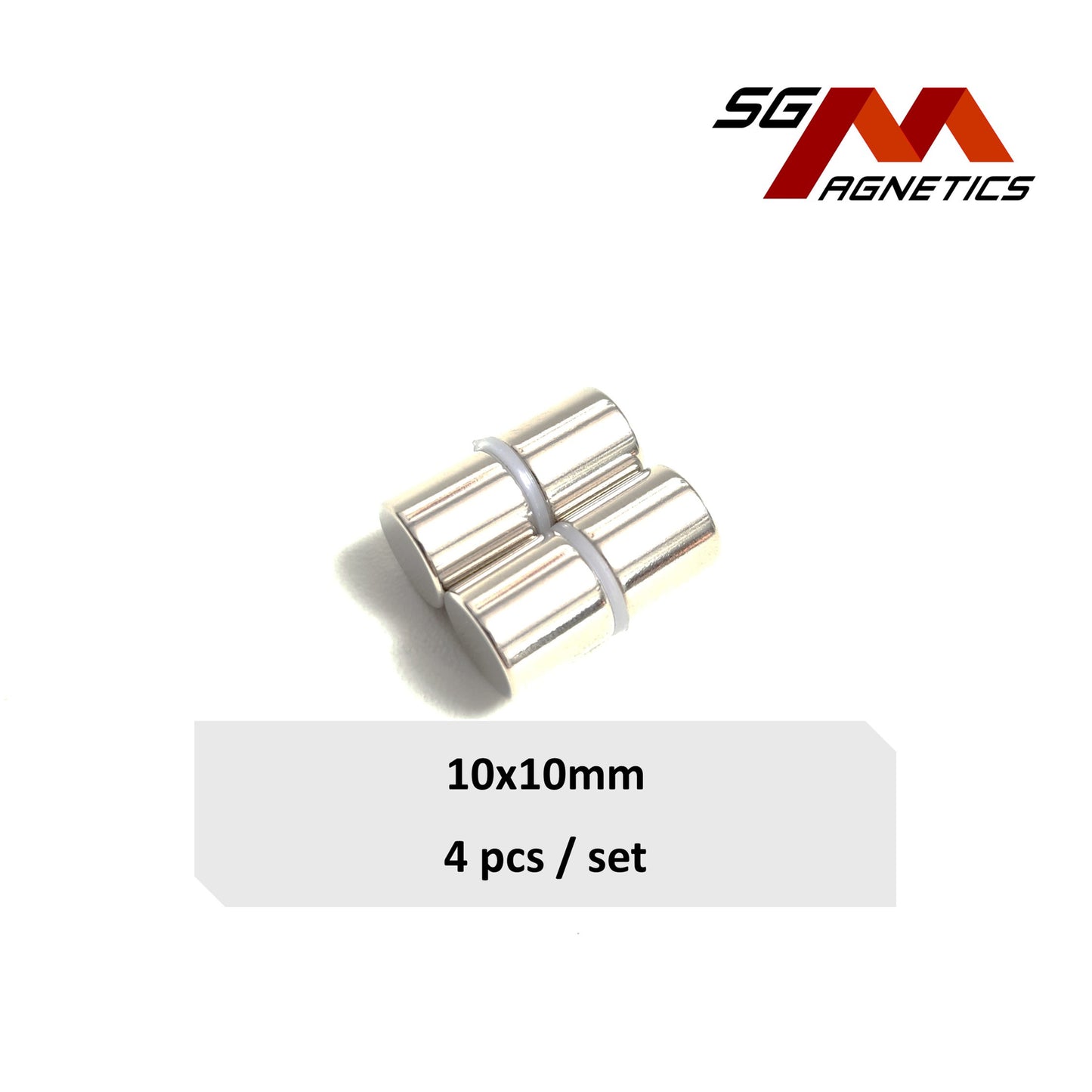 10x10mm N35 - Neodymium Disc Magnets - 4pcs