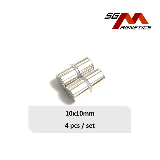 10x10mm N35 - Neodymium Disc Magnets - 4pcs