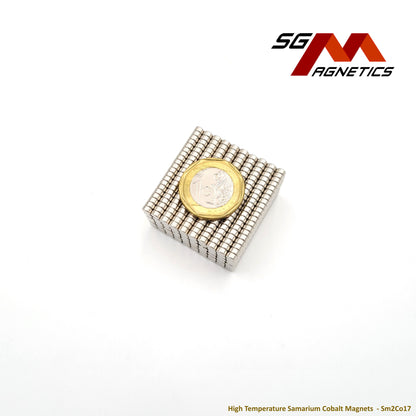4x2mm Ni-Coated - Samarium Cobalt SmCo Disc Magnets - 10pcs